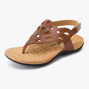 Nwt Athlefit sz 8.5 Orthopedic Sandals for Women Thong Sandals Arch Support, Adj